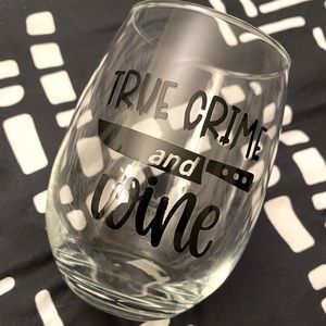 True Crime and Wine Stemless Wine Glass